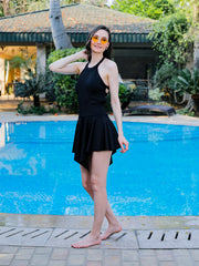 CUKOO Padded Solid Black Swimsuit
