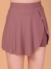 Women’s Mauve High Waist Skirt with Built-in Shorts & Hidden Pocket – Stretch, Breathable & Anti-Chafe