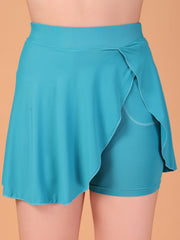 Women’s Sky Blue High Waist Skirt with Built-in Shorts & Hidden Pocket – Stretch, Breathable & Anti-Chafe