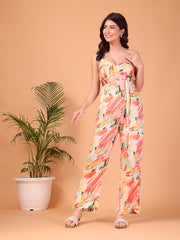 Multicolor Satin Jumpsuit