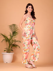 Multicolor Satin Jumpsuit