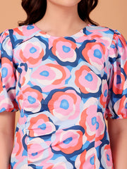 Multi-color Printed Double Georgette Dress