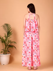 Floral Printed Double Georgette Two-Piece Co-ord Set