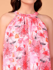 Floral Printed Double Georgette Two-Piece Co-ord Set