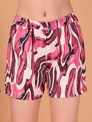 Pink Abstract printed Double Georgette Two-Piece Co-ord Set