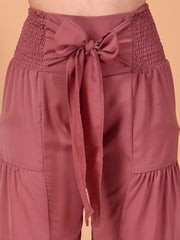 Dusty Mauve Double-Georgette Co-ord Set