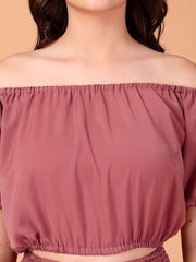 Dusty Mauve Double-Georgette Co-ord Set