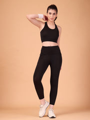 Cukoo Black Sports Bra and Legging Set
