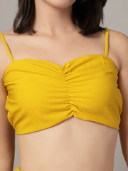 CUKOO Yellow 3-Piece Resort Wear Set | Beach Wear : Your Ultimate Vacay Companion!