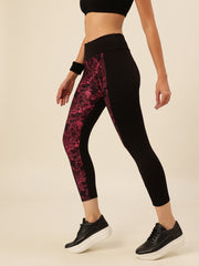 CUKOO Black Magenta Print Legging/Yoga Pant