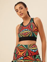 Cukoo Geometric multicolor Sports Bra