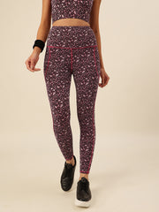 CUKOO Purple Geometric print Legging/Yoga Pant