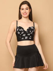 CUKOO Padded Floral Skirtini Swimwear
