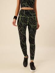CUKOO Black with Neon print Legging/Yoga Pant