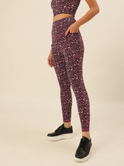 CUKOO Purple Geometric print Legging/Yoga Pant