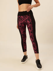 CUKOO Black Magenta Print Legging/Yoga Pant