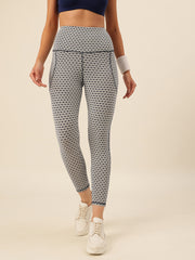 CUKOO White Black Geometric Print Legging/Yoga Pant