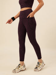 Cukoo Purple Animal Print Leggings/Yoga pants