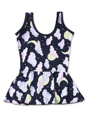 CUKOO Girls Multicolor Rainbow Print Swimsuit