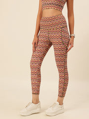 Cukoo Beige Retro waves Legging/Yoga Pants