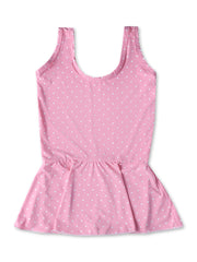 CUKOO Girls Pink Polka Dot Print Swimsuit