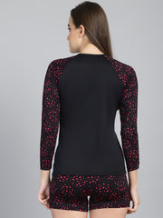 CUKOO Black Printed Two piece Swim set