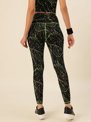 CUKOO Black with Neon print Legging/Yoga Pant