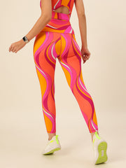 Cukoo Pink Orange Leggings/Yoga pants