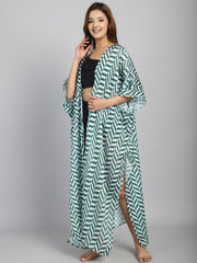 Green Long Slit cover up (Only Sarong)