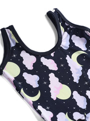 CUKOO Girls Multicolor Rainbow Print Swimsuit