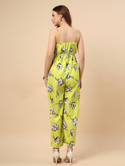 Lime Double-Georgette Jumpsuit