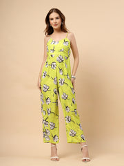 Lime Double-Georgette Jumpsuit