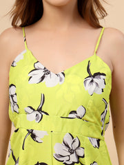 Lime Double-Georgette Jumpsuit