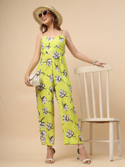 Lime Double-Georgette Jumpsuit