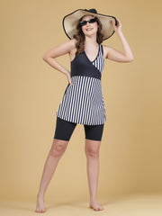 CUKOO Padded white-Blue stripe Swimsuit