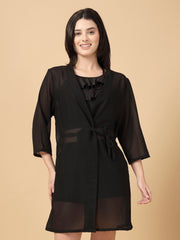 CUKOO Black Sheer Cover-Up (Only Sarong)