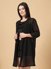 CUKOO Black Sheer Cover-Up (Only Sarong)
