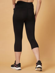 CUKOO Black High Waist Capri, Workout 3/4 Leggings for women with Pockets – Stretch & Breathable Athleisure Pants