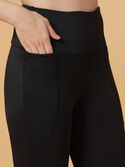 CUKOO Black High Waist Capri, Workout 3/4 Leggings for women with Pockets – Stretch & Breathable Athleisure Pants