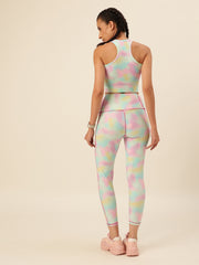 Cukoo Tie-Dye Rainbow Color Sports Bra and Legging Set