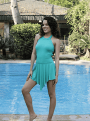CUKOO Padded Solid Sea Green Swimwear