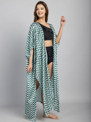 Green Long Slit cover up (Only Sarong)