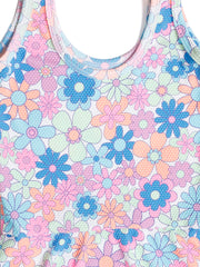 CUKOO Girls Multicolor Floral Print Swimsuit
