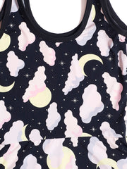 CUKOO Girls Multicolor Rainbow Print Swimsuit