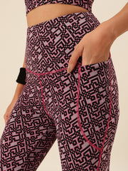 CUKOO Purple Geometric print Legging/Yoga Pant