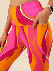 Cukoo Pink Orange Leggings/Yoga pants