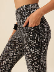 CUKOO Black Dotted Print Legging/Yoga Pant