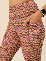 Cukoo Beige Retro waves Legging/Yoga Pants