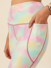 Cukoo Tie-Dye Rainbow Color Sports Bra and Legging Set