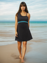 CUKOO Padded Black One Shoulder Swimwear